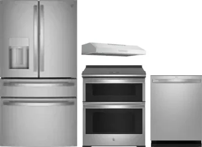 4 Piece Package Includes Refrigerator, Range, Hood And Dishwasher